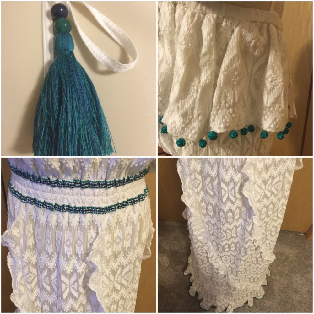 TALITHA Tonal Embroidered Asymmetric-Ruffle Maxi - Picture 5 of 8